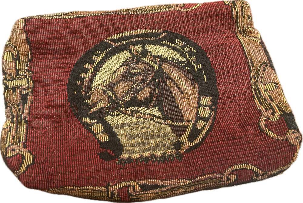 Gloria Rae Vintage Equestrian Tapestry Horse Motif Zippered Pouch Case - Picture 4 of 13